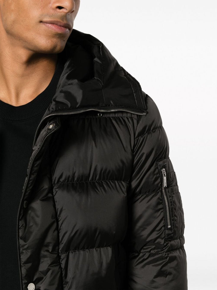 black hooded down jacket