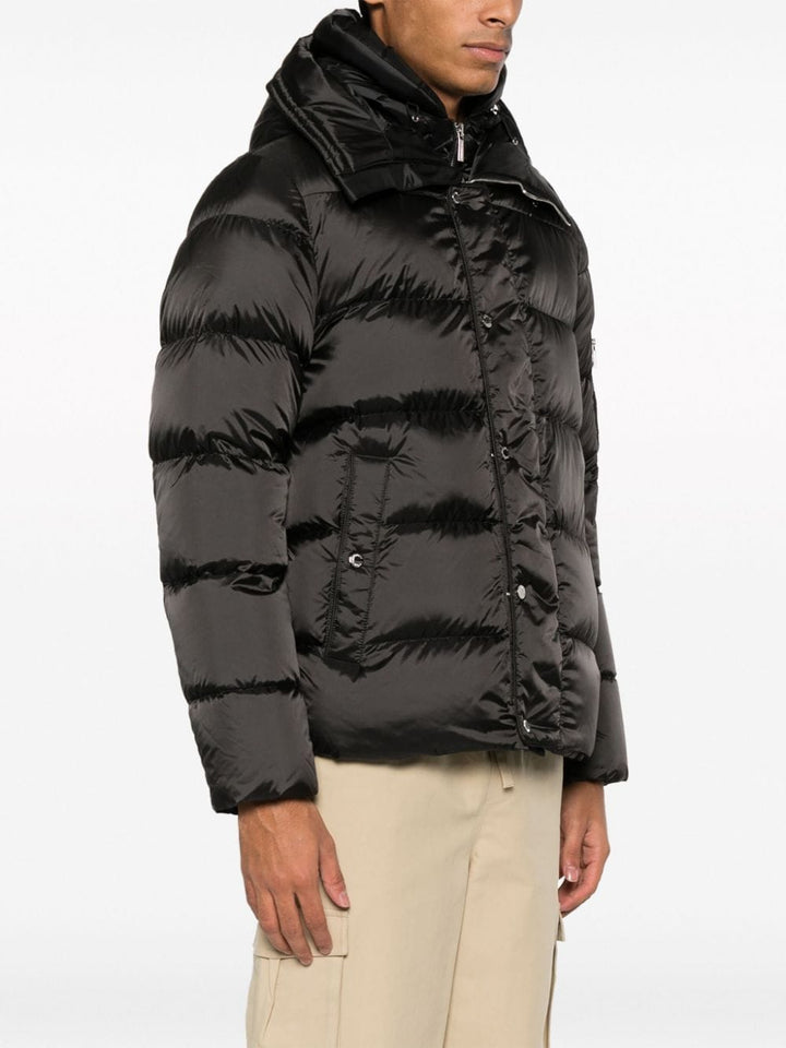 black hooded down jacket