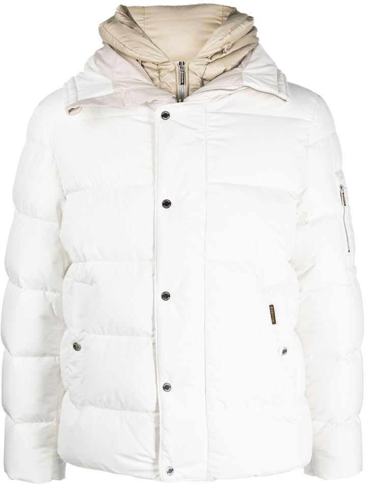 white hooded down jacket