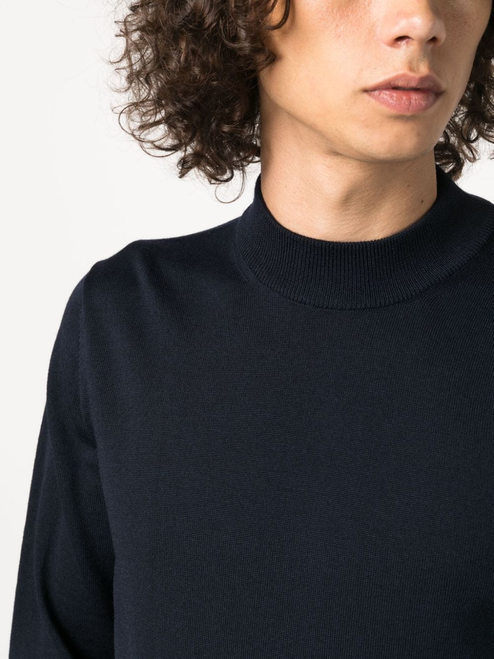 navy turtleneck