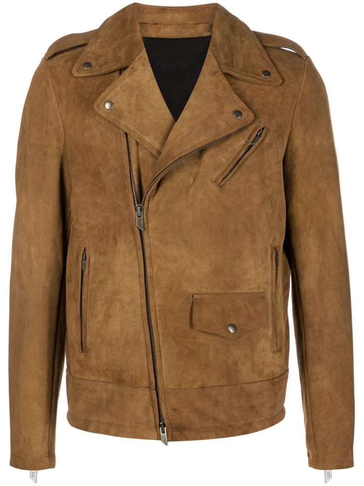 camel suede biker jacket