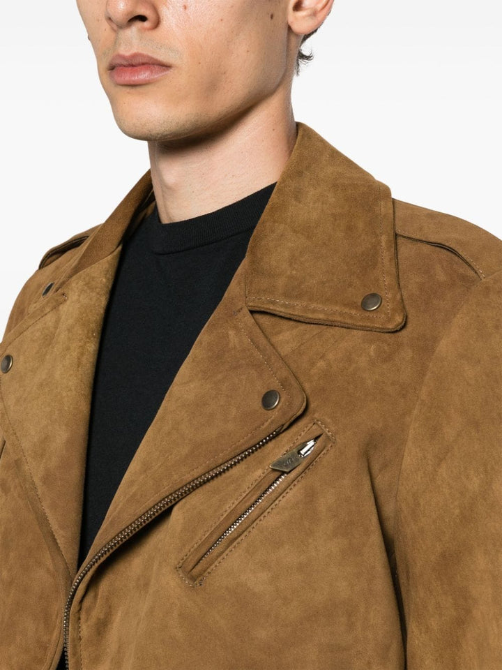 camel suede biker jacket