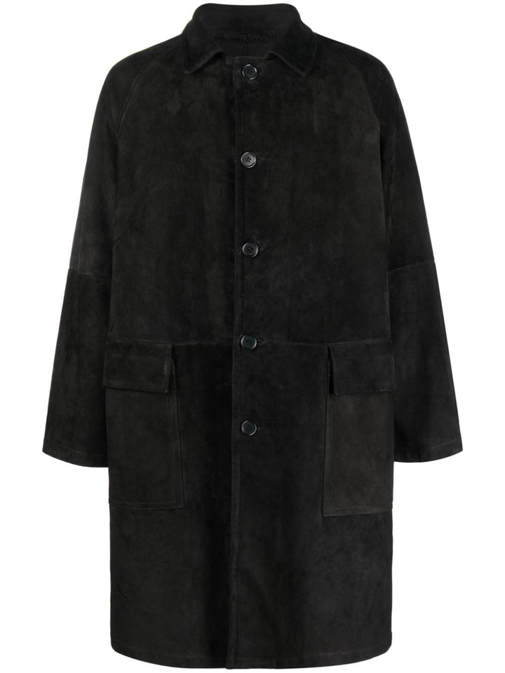 black suede coat