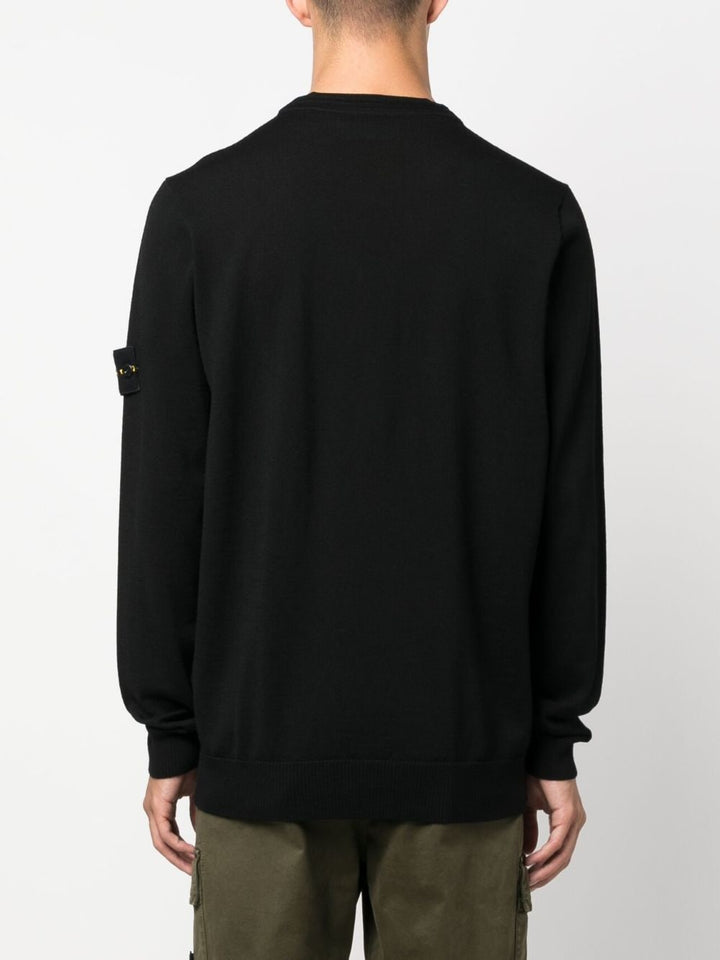 thin black wool sweater