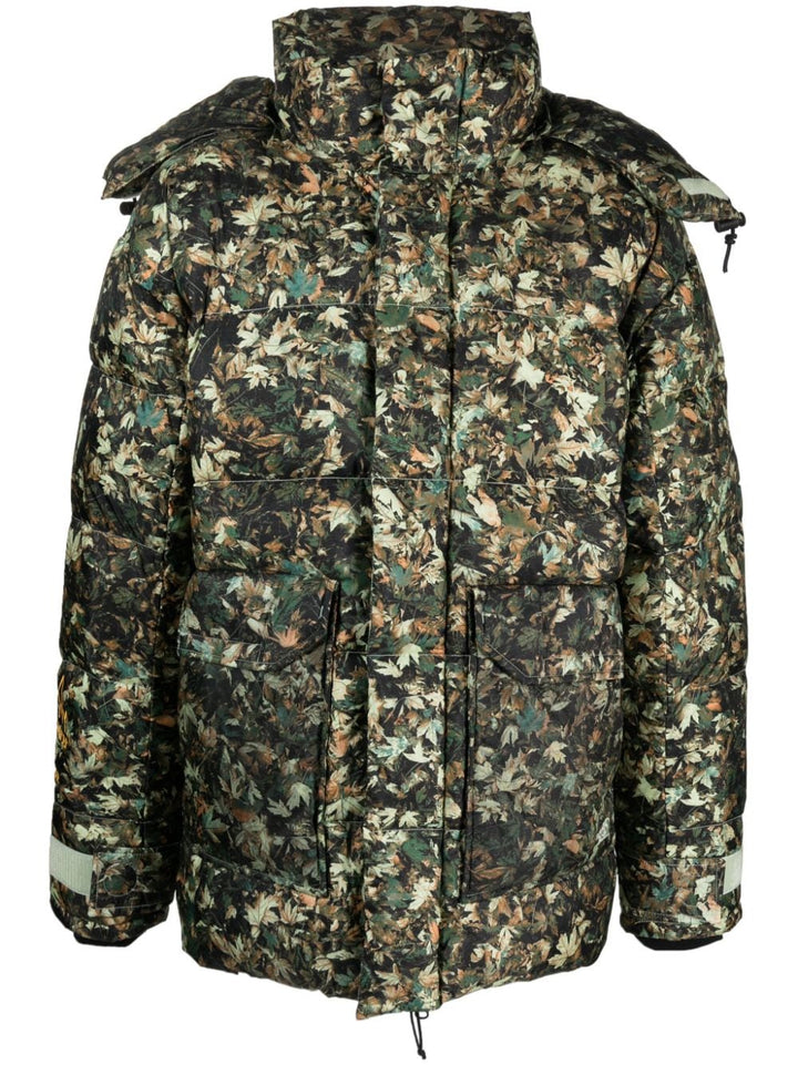 multicolor green down jacket