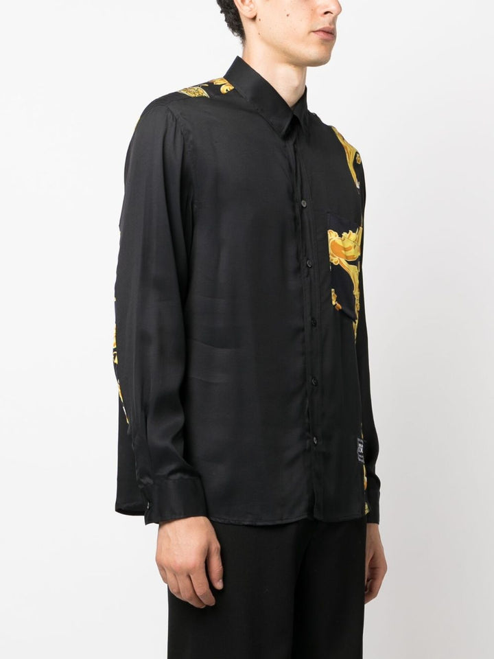 black shirt with side gold print