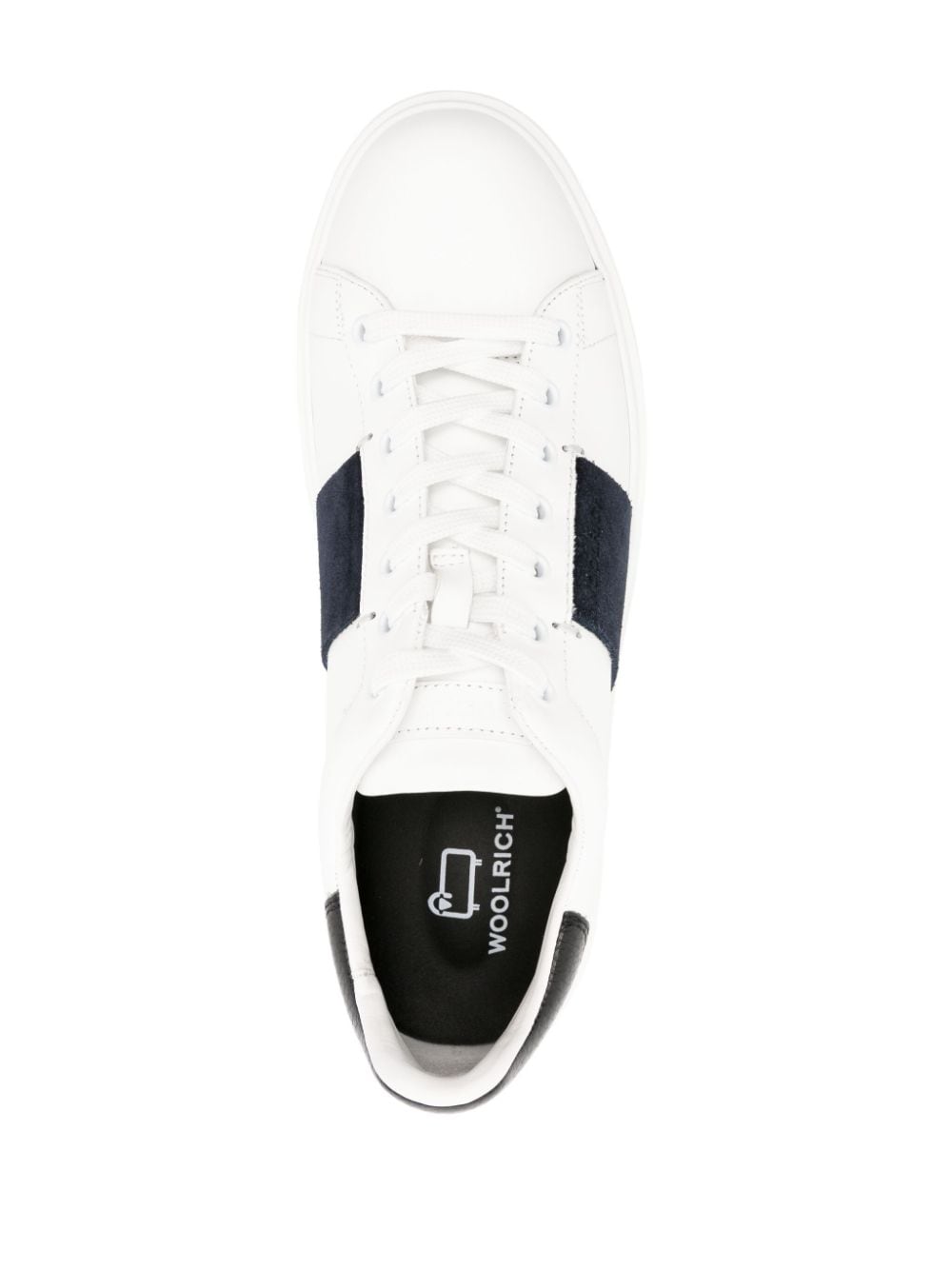 sneaker bianca con fascia blu