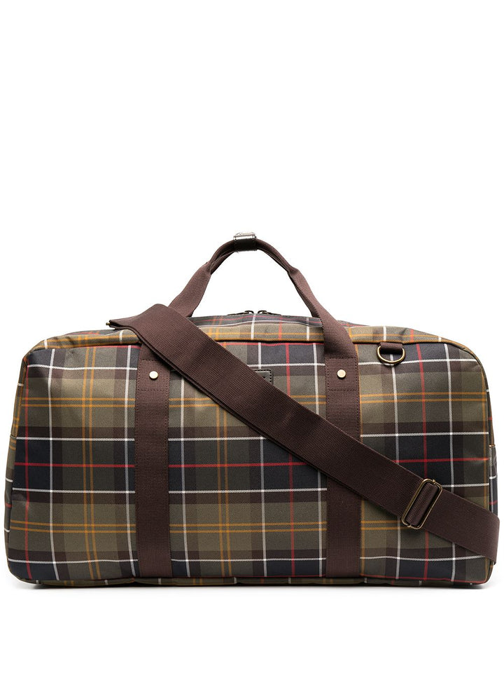 Borsone con stampa tartan