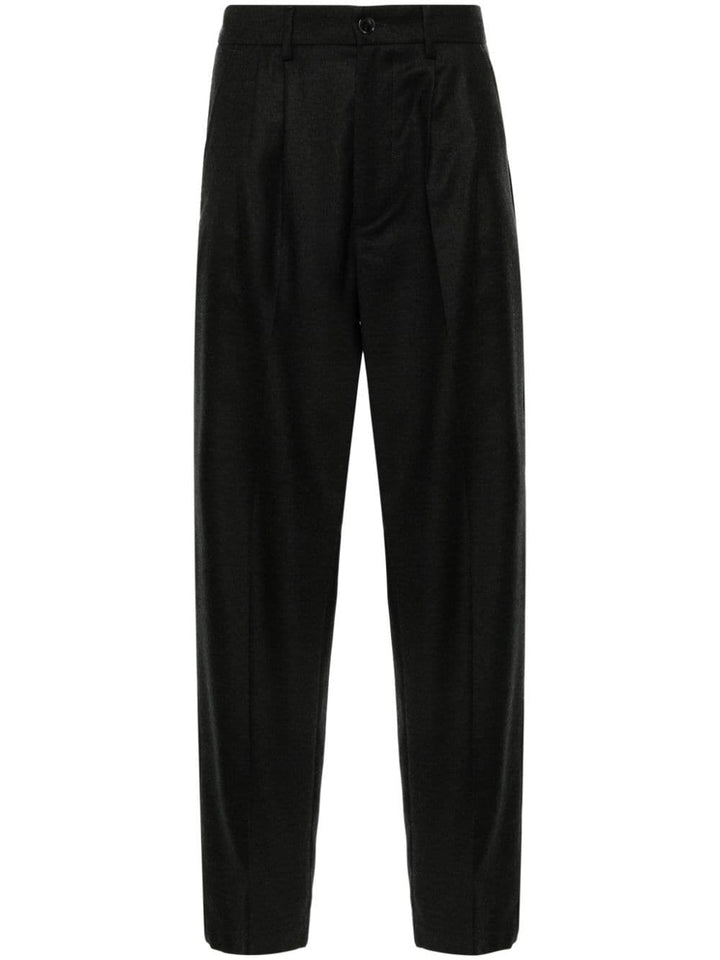 Pantalone Nerio in flanella nero<BR/>