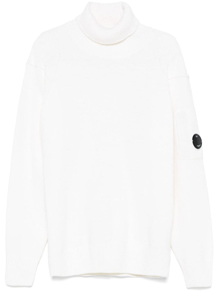 Maglione bianco collo alto