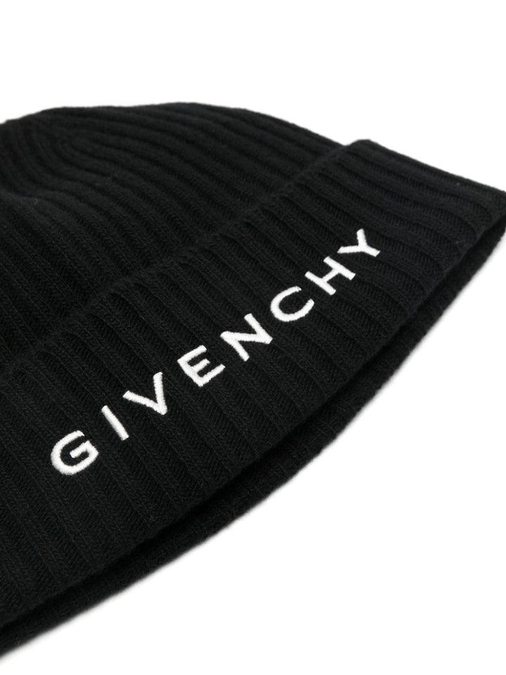 Beanie nero ricamo 4G