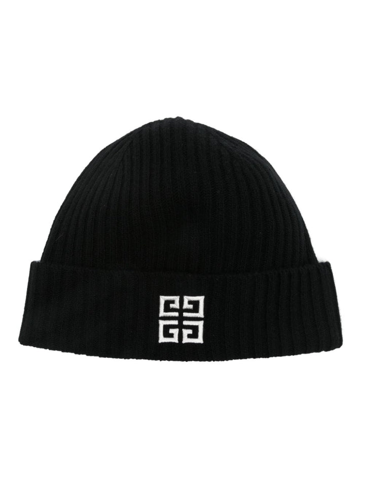 Beanie nero ricamo 4G