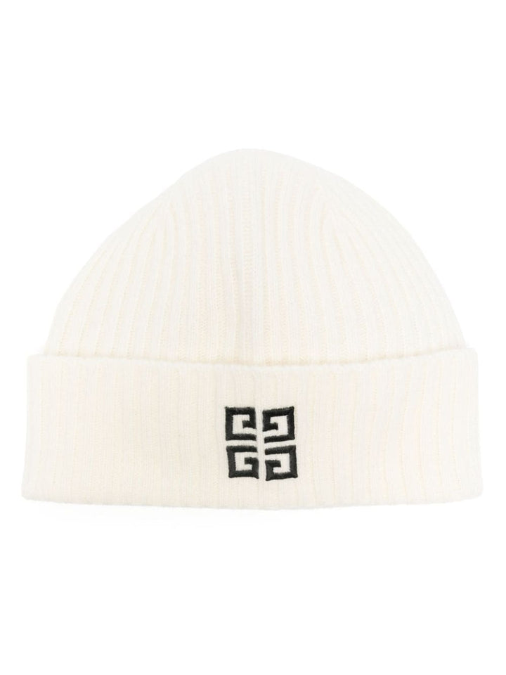 Beanie avorio ricamo 4G