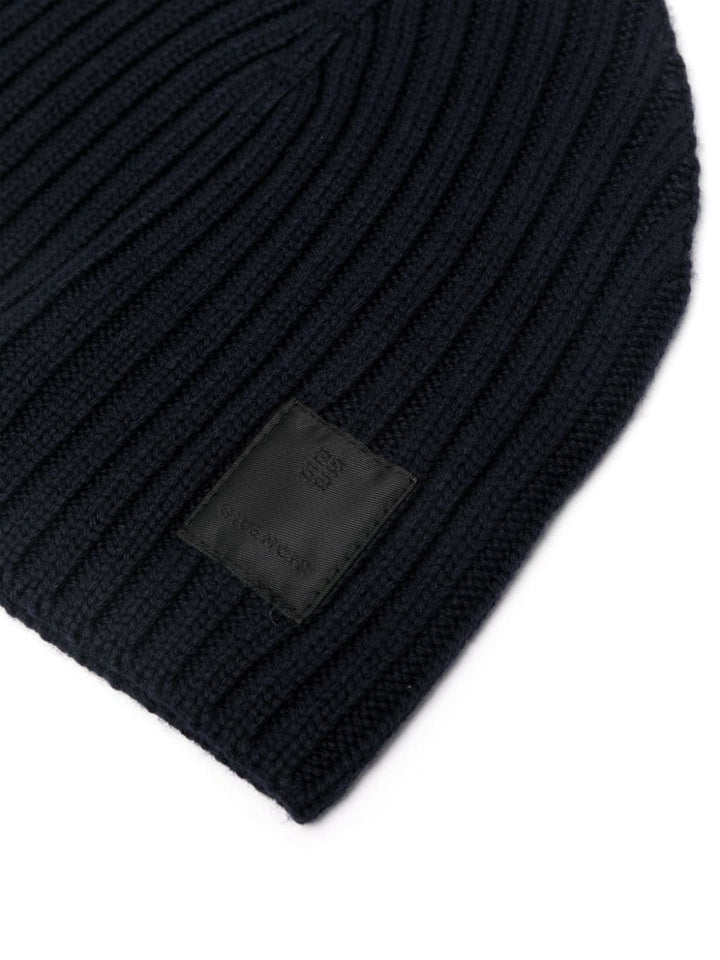 Beanie blu a coste