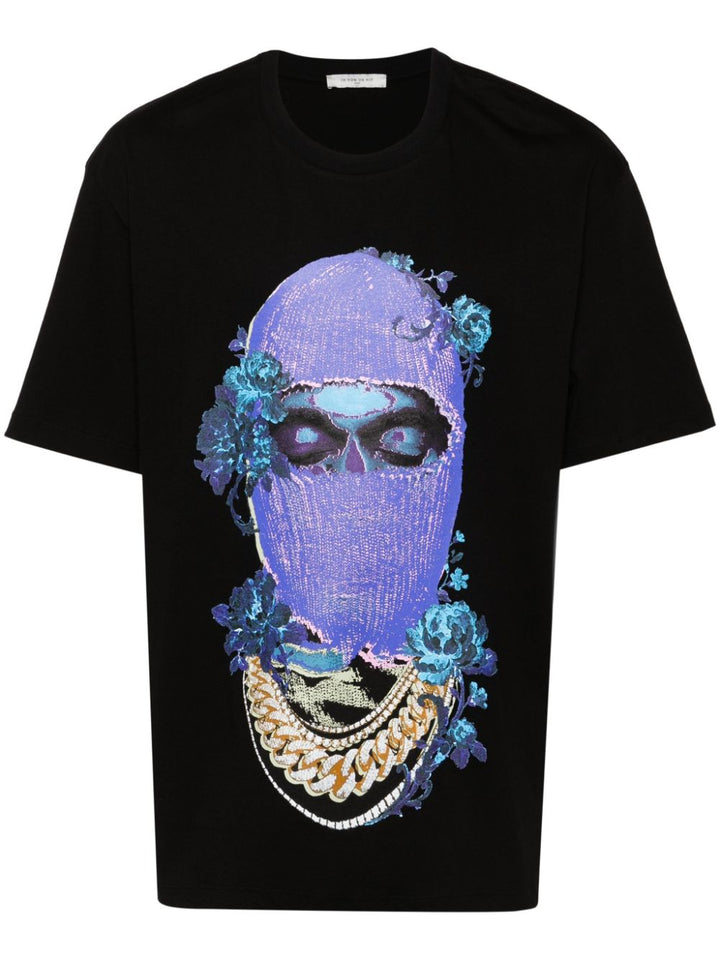 T-shirt nera mask black roses