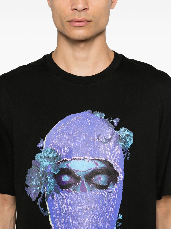 T-shirt nera mask black roses