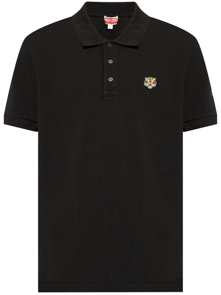 Polo nera logo tiger