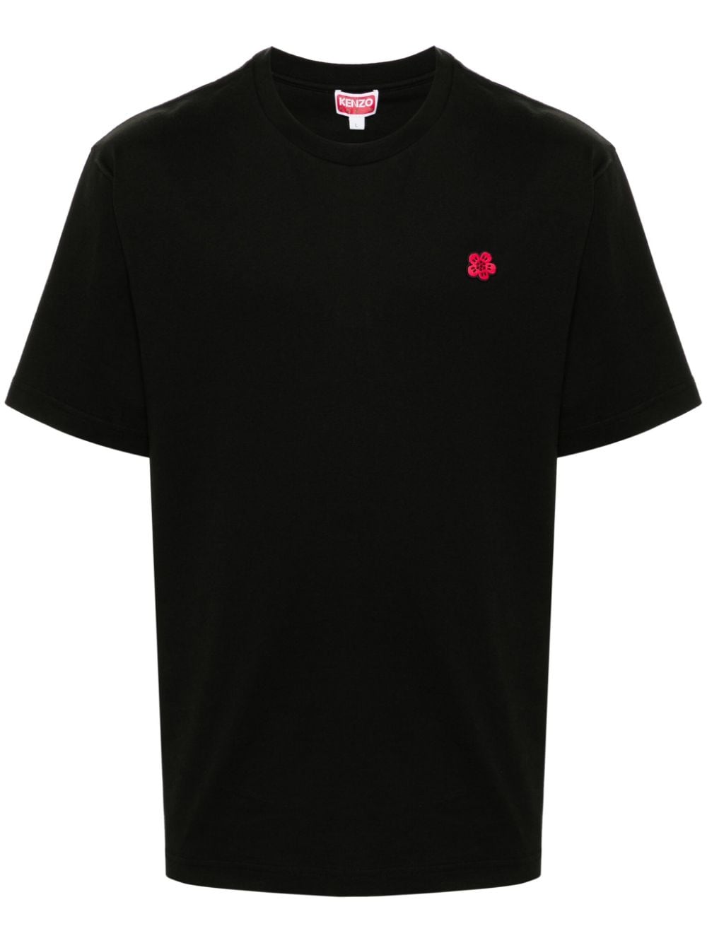 T-shirt nera logo boke flower rosso