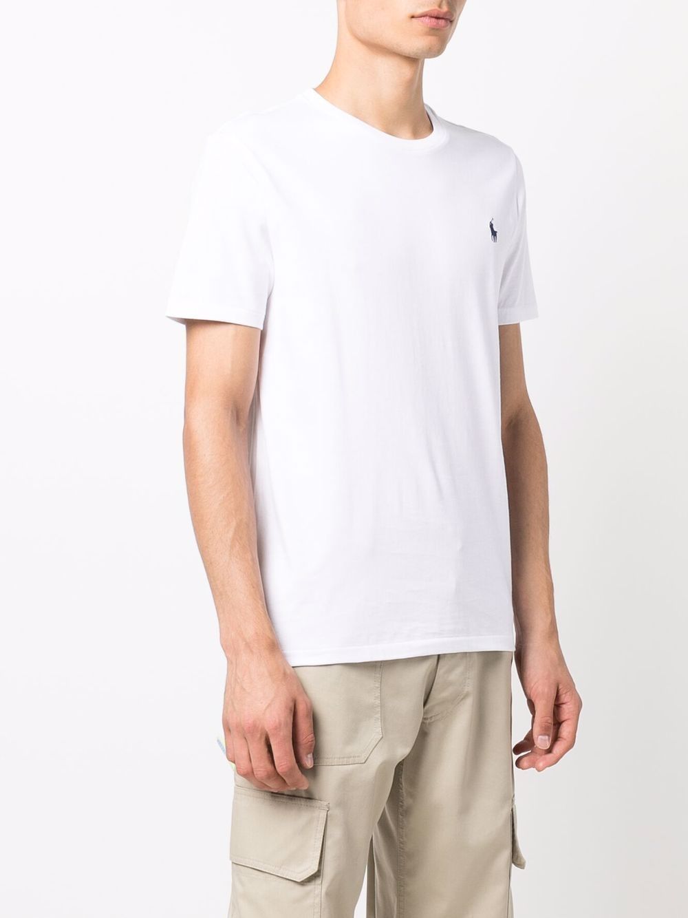 T-shirt bianca logo blu