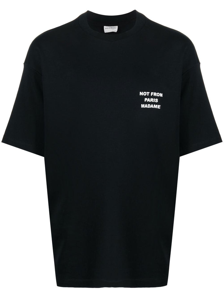 T-shirt nera slogan