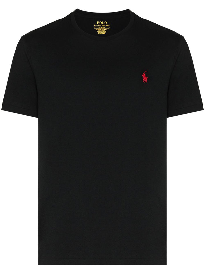 T-shirt nera logo rosso