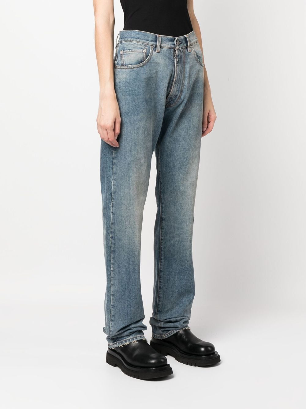 Straight mid-rise jeans