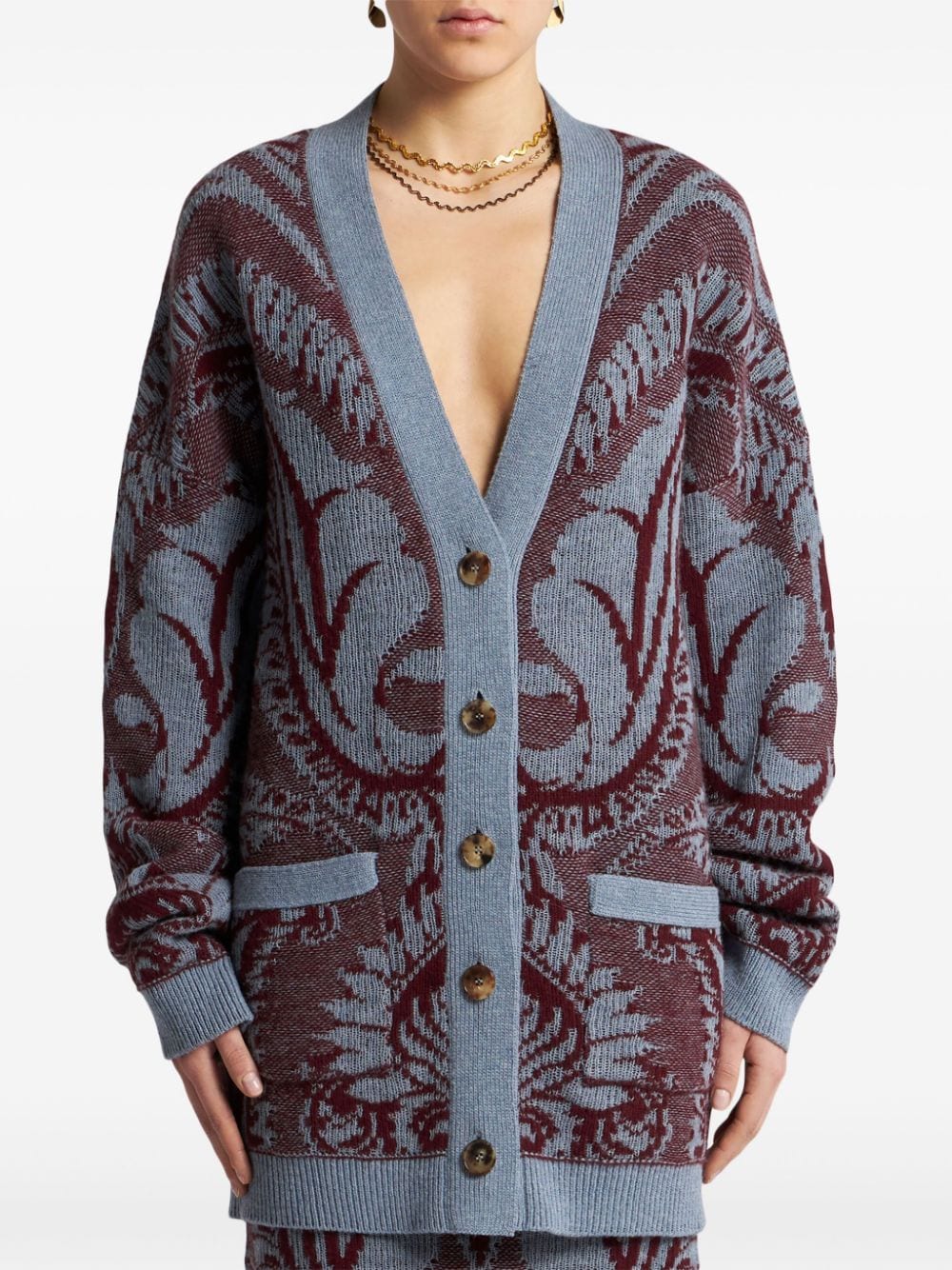 Cardigan a fiori jacquard