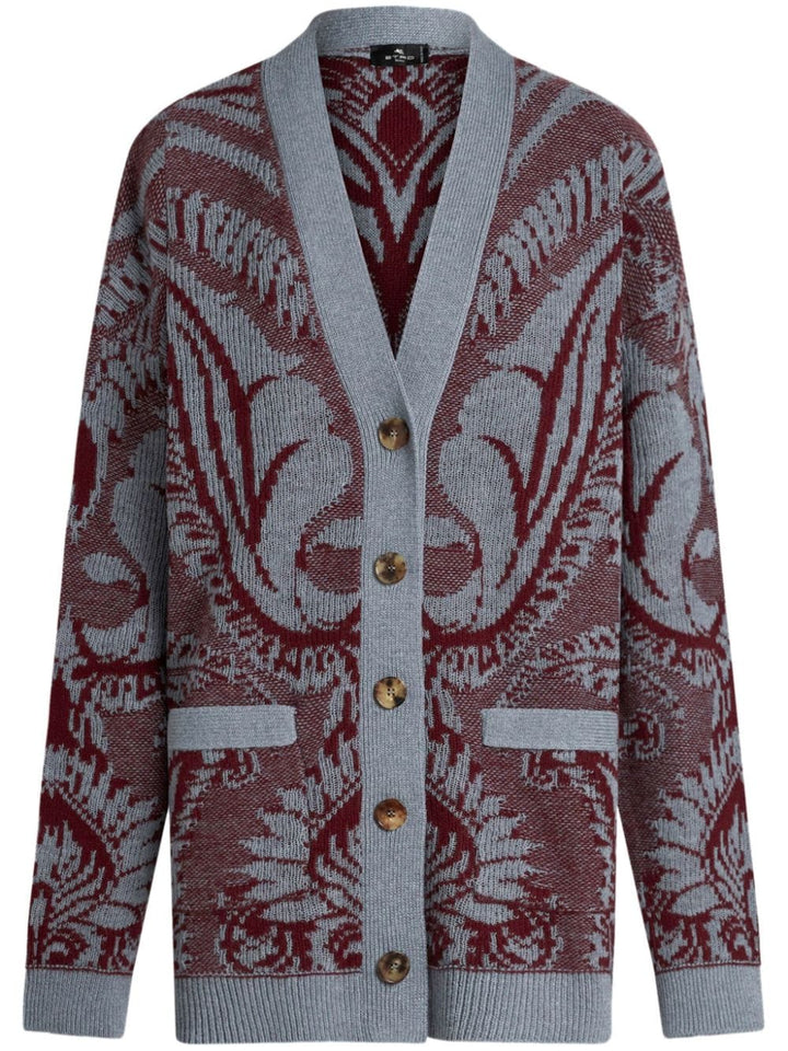 Cardigan a fiori jacquard