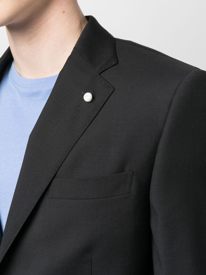 single-breasted suit in black virgin wool