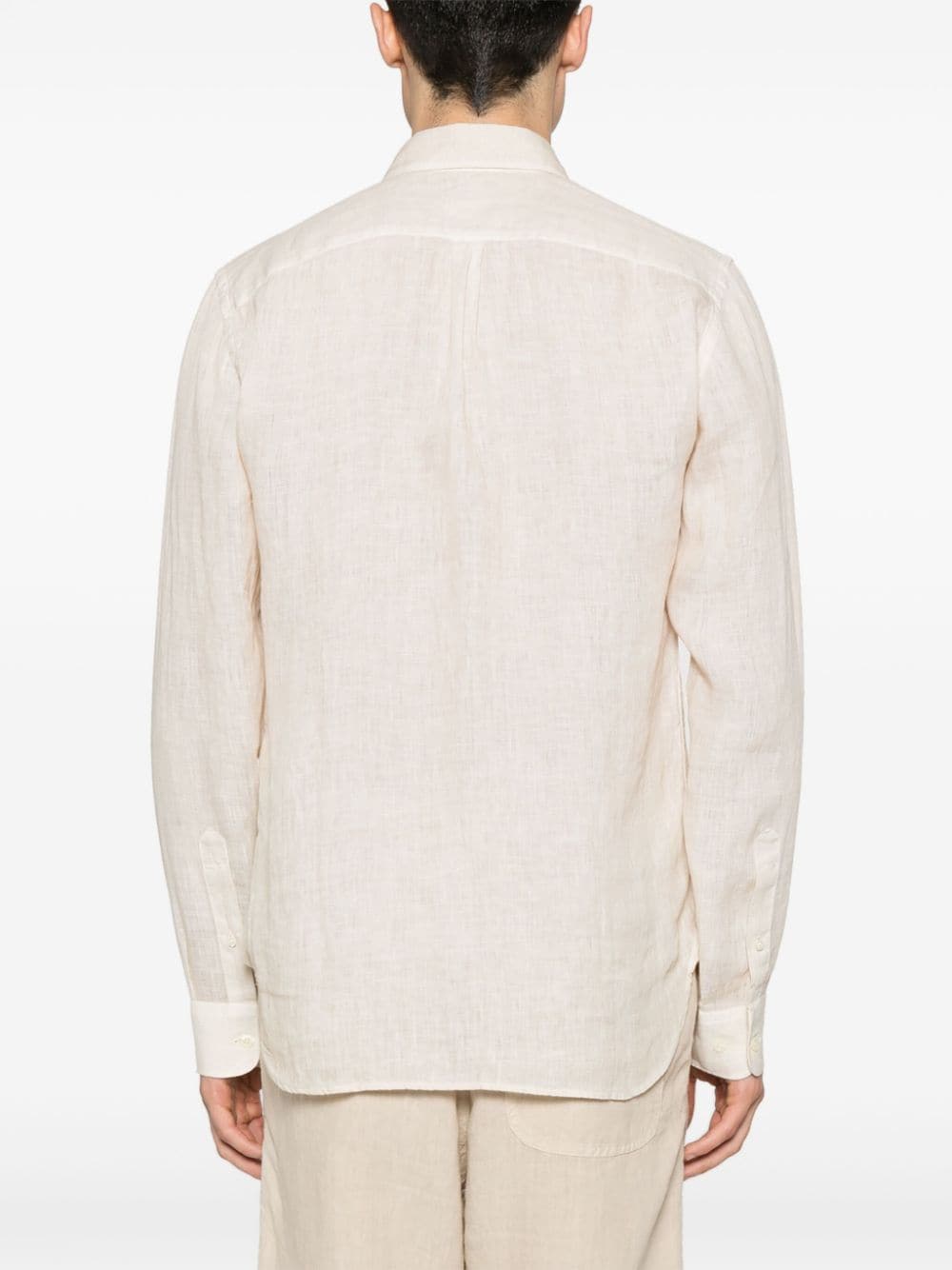 Camicia beige in lino regular-fit