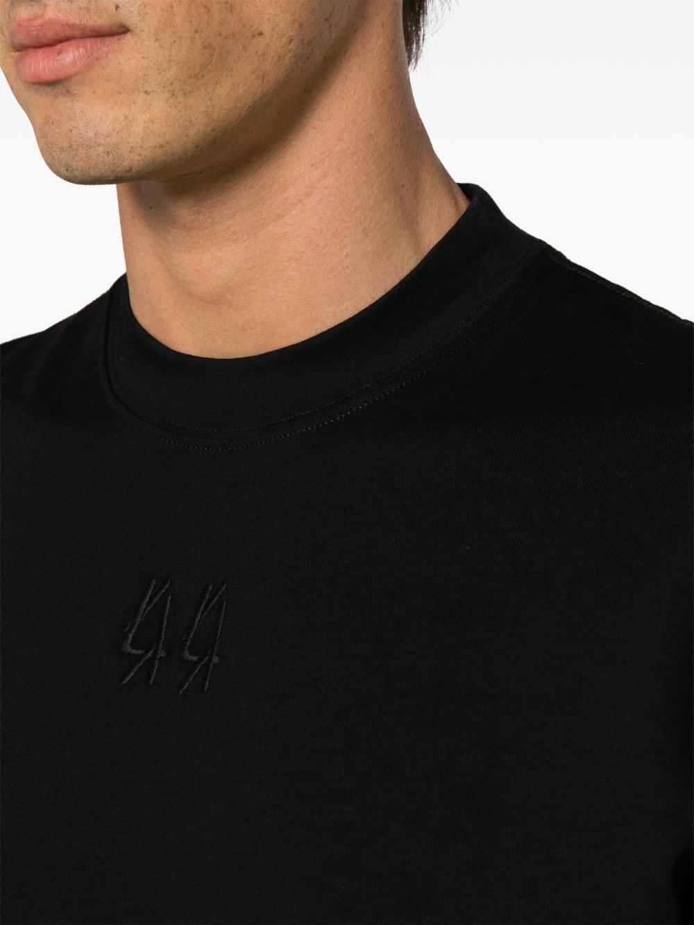Black t-shirt with white logo