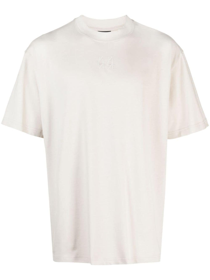 Dirty white t-shirt with black logo