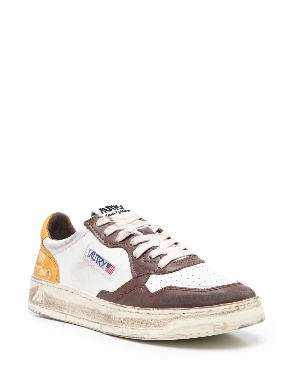 Yellow and brown multicolor vintage sneaker