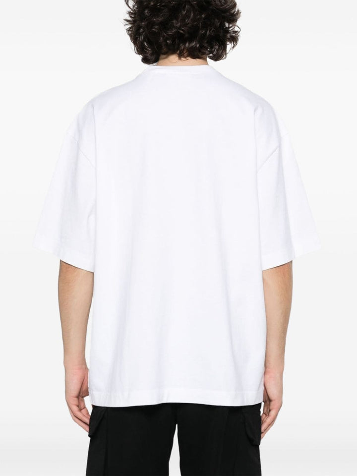 T-shirt bianca logo ricamato