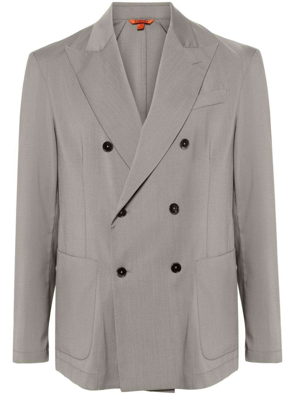 Gray double-breasted blazer