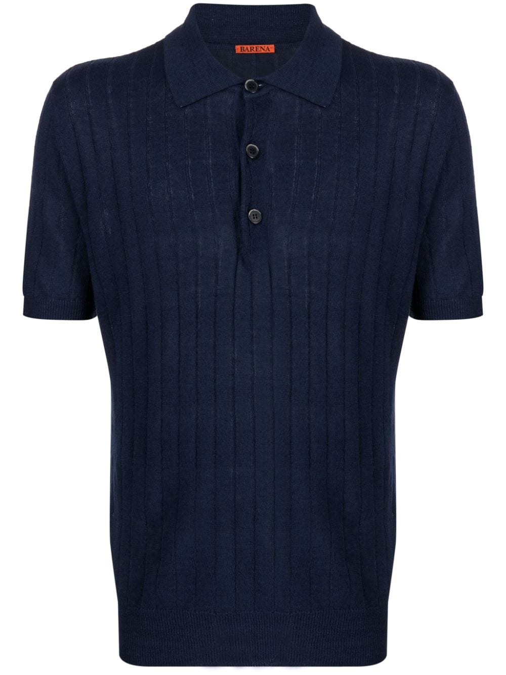 Navy blue knitted polo shirt