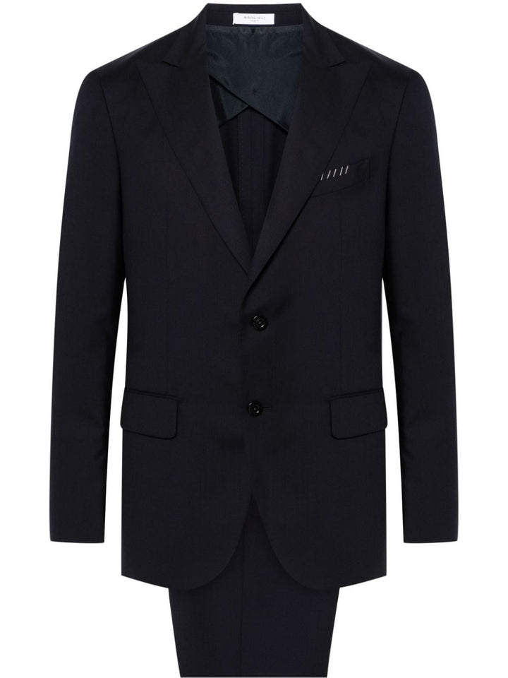 Blue single-breasted suit