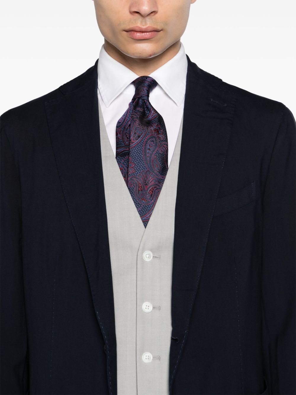 Blue single-breasted suit