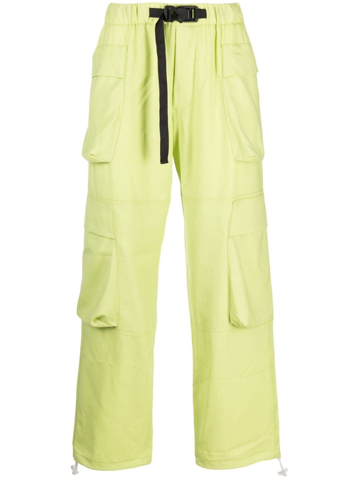 Acid green cargo trousers