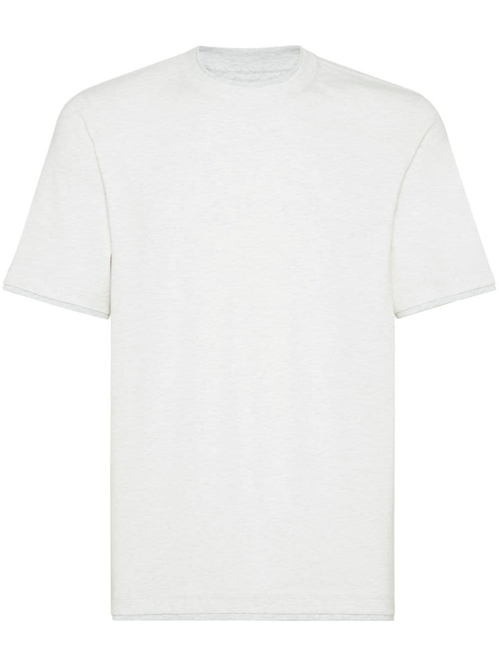 Pearl gray T-shirt with logo