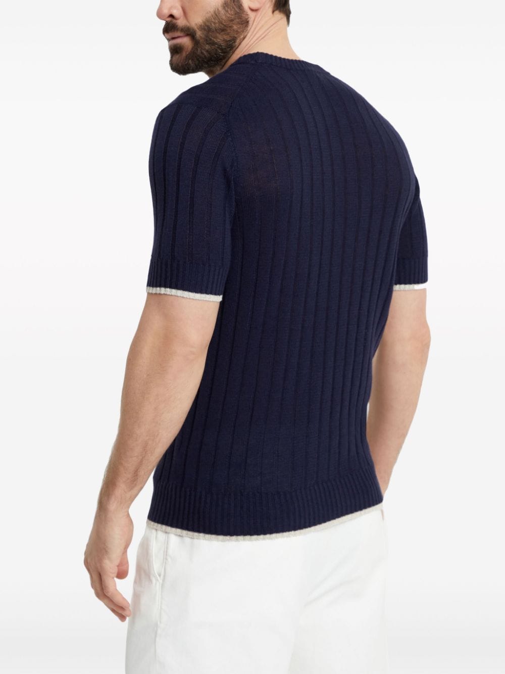 Blue knitted T-shirt