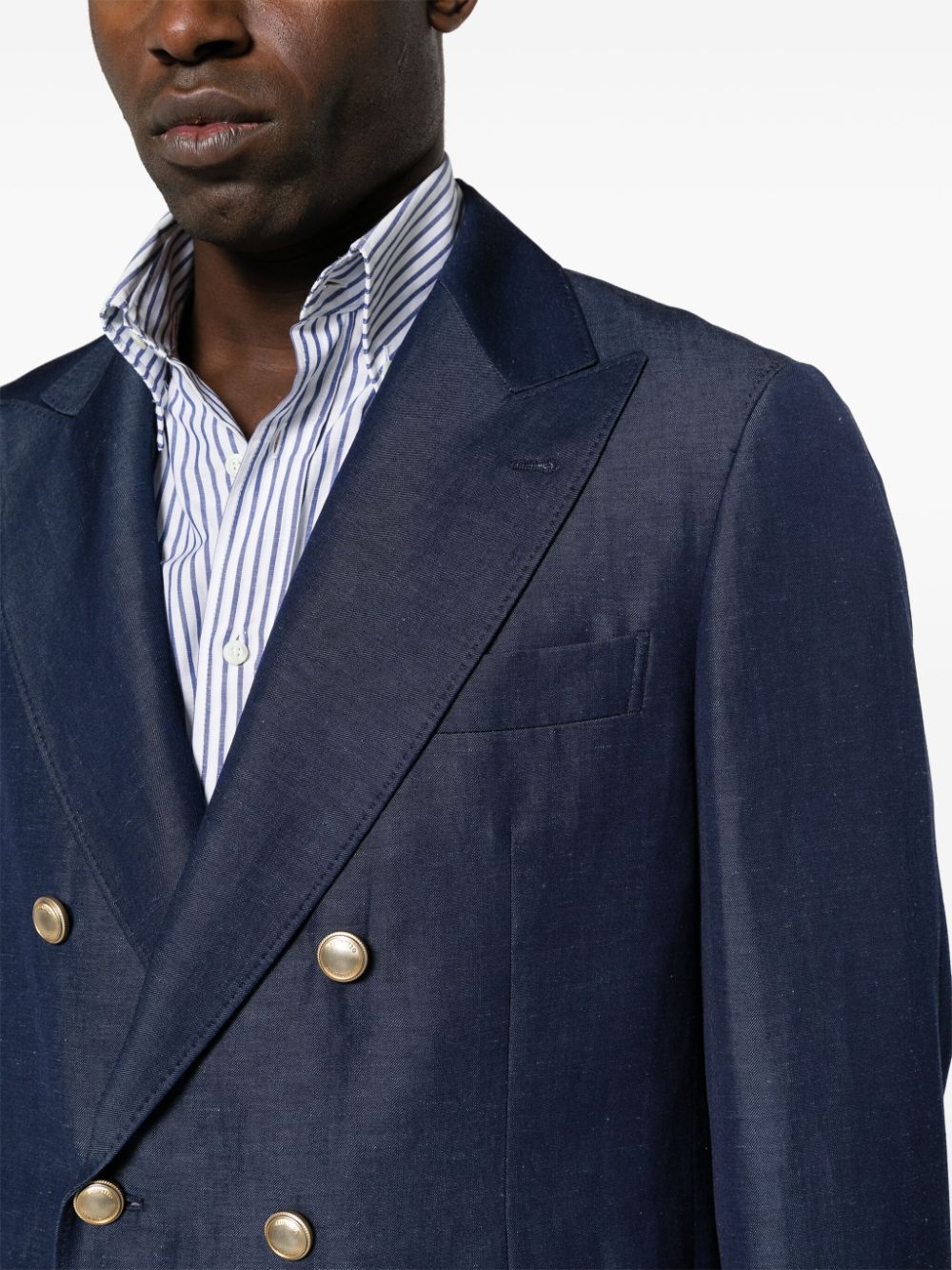 Indigo blue double-breasted suit