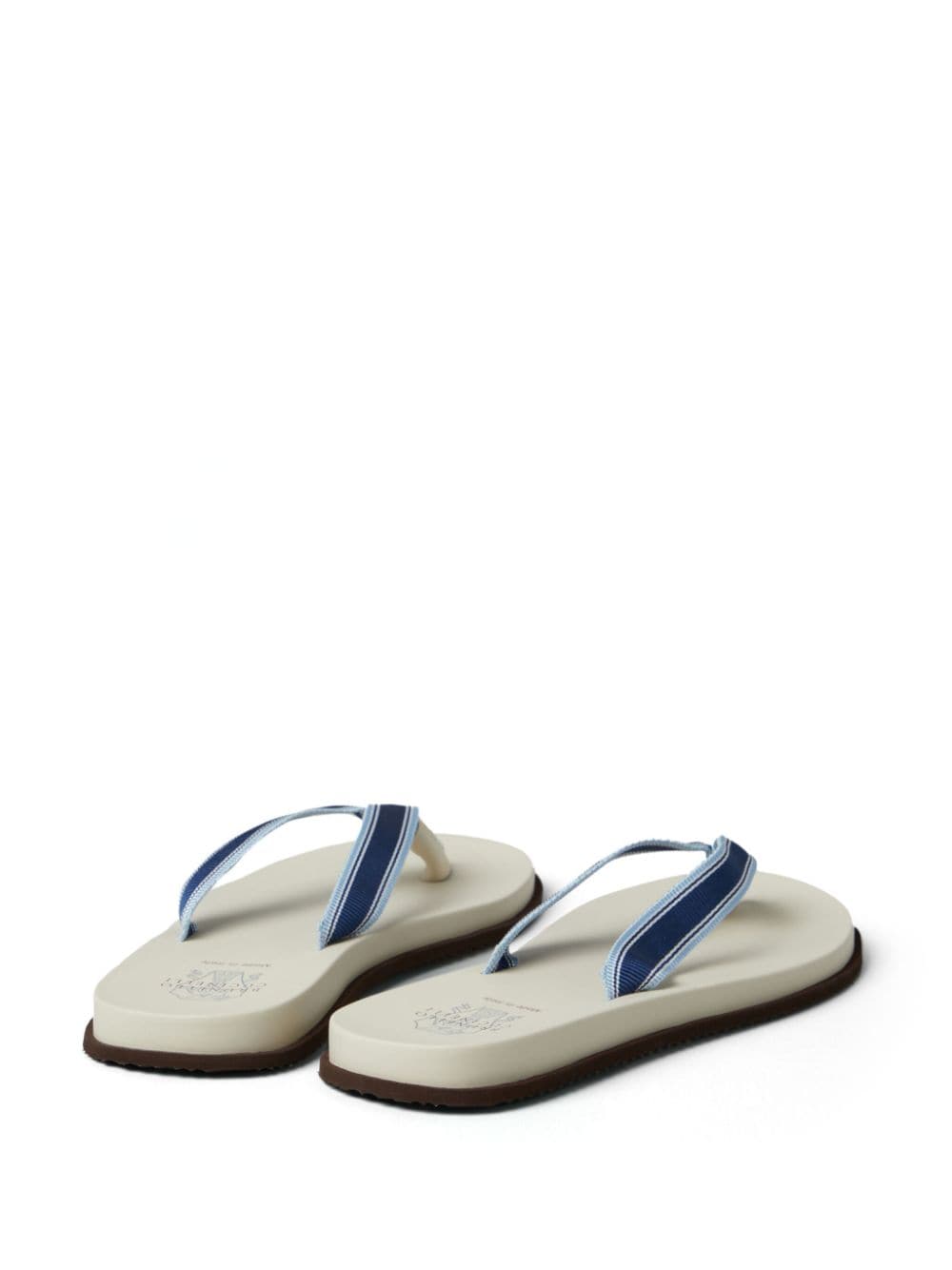 Blue denim flip flops