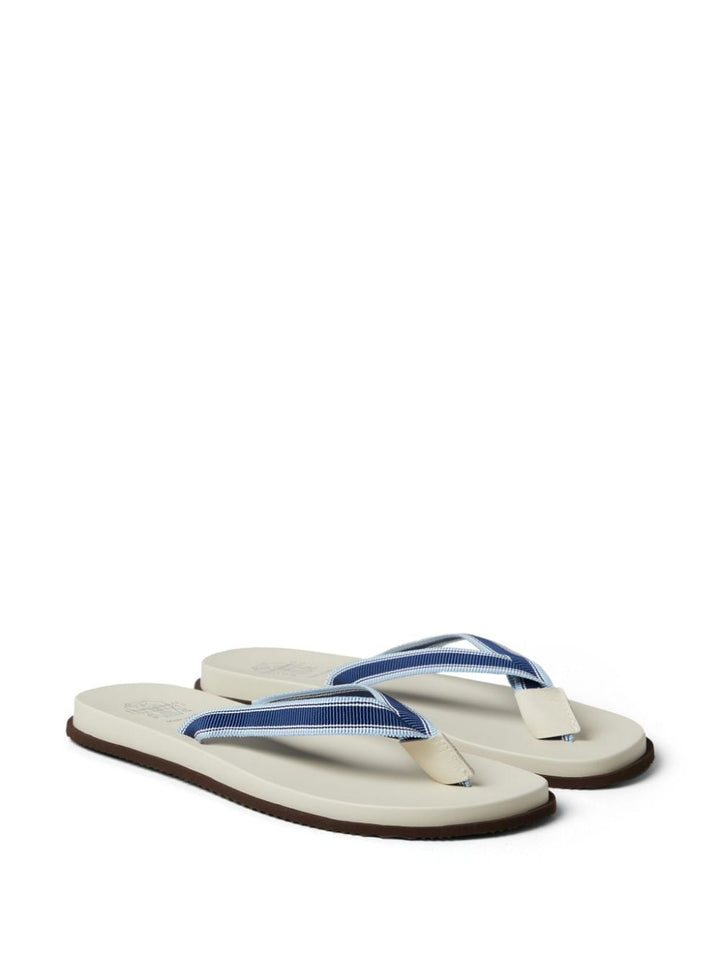 Blue denim flip flops