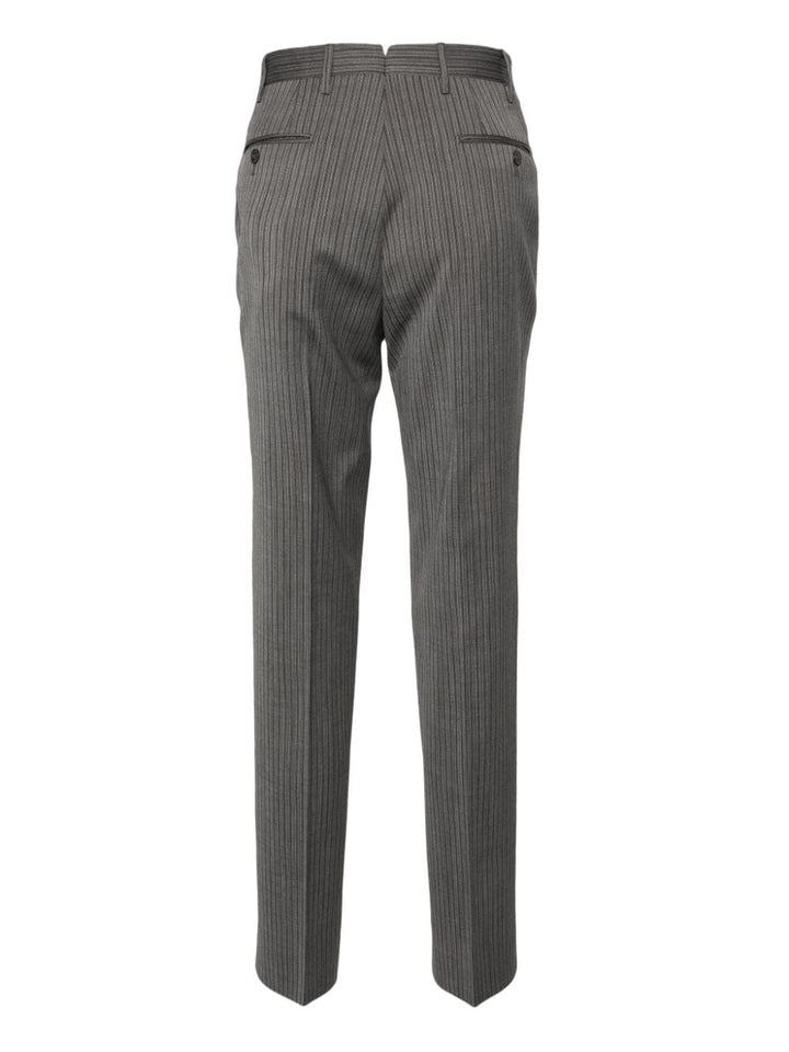 Gray striped trousers