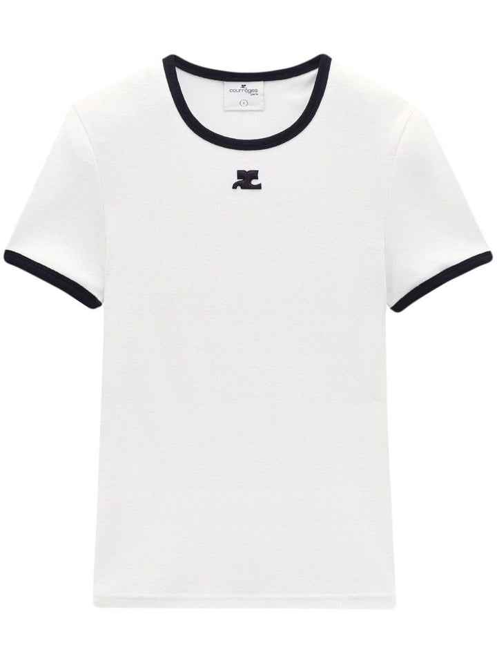 White t-shirt with black contrasts