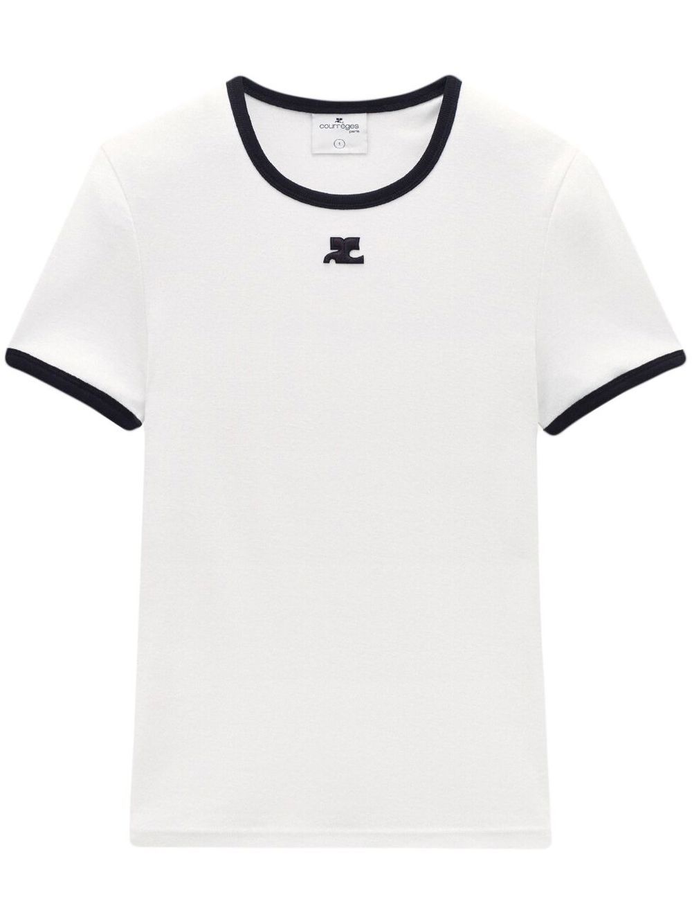 T-shirt bianca contrasti neri