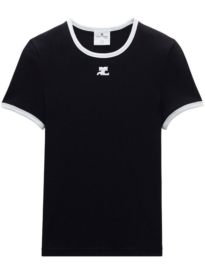 Black t-shirt with white contrasts