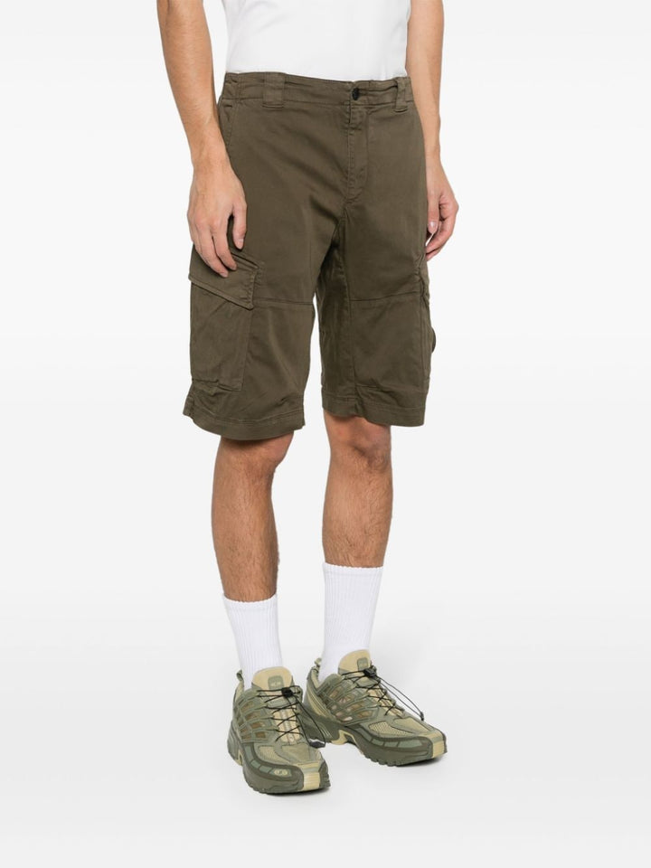 Military green cargo shorts