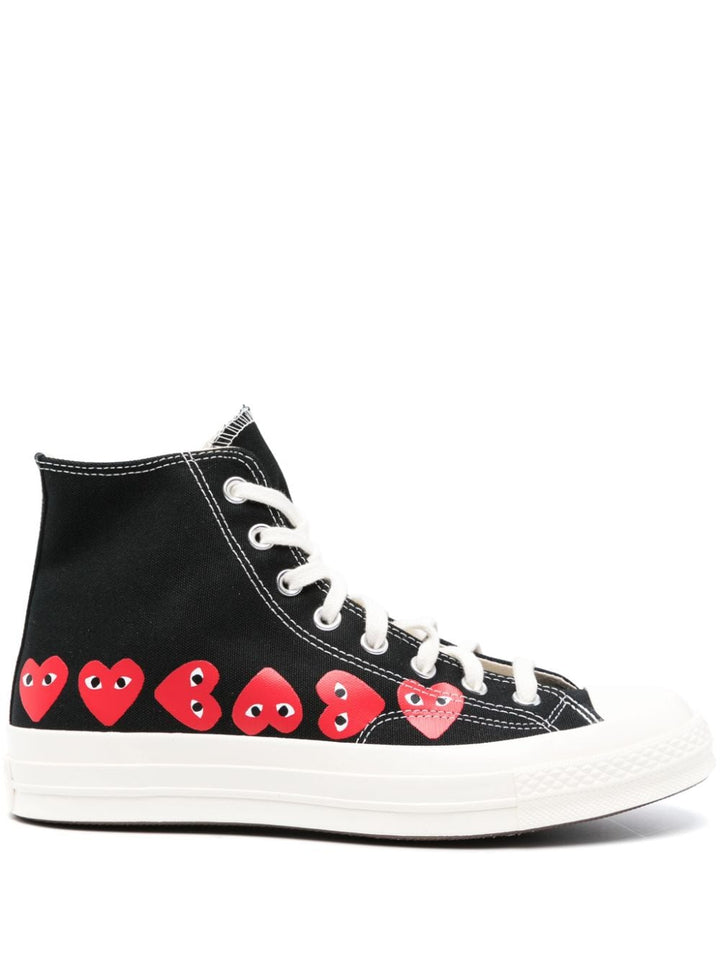 Black multiheart high sneaker